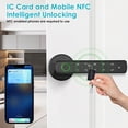 thumbnail image 6 of 5-in-1 Smart Door Lock with Fingerprint, Key, Passcode, IC Card & App – Easy Installation, Keyless Entry Handle with Auto-Lock & Bluetooth – Ideal for Bedroom, Renters, Apartments, Hotels, 6 of 12