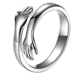 thumbnail image 4 of Jumpingount Anillo Metal Anillo Abierto Ajustable Mujer Mano Anillo Aleación Oro Plata Mano Joyería para Fiesta Regalo, Plata plata 10piezas, 4 of 6