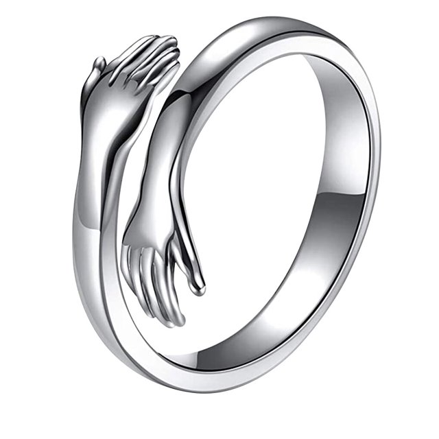 Minnieouse Love Hug Silver Color Ring Fashion Lady Anillo abierto Joyería Regalos para amantes Ropa, zapatos y accesorios Miscelánea plata