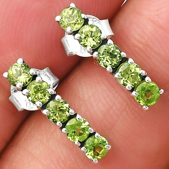 Natural Peridot 925 Sterling Silver Earrings Jewelry DGE1070_A E-1063