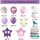 thumbnail image 2 of 129 piezas (juego de globos de mariposa de color rosa púrpura) Globos de látex de helio para niñas, mujeres, cumpleaños, bodas, baby shower, bautismo, decoración de fiesta, 2 of 5