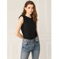 thumbnail image 3 of INSPIRE CHIC Blusa Sin Mangas De Oficina Recorte De Volantes Camiseta Casual De Verano Para Mujer Negro L, 3 of 6