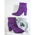 thumbnail image 3 of Rhinestone Pointy Toe Block Heel Booties, 3 of 4