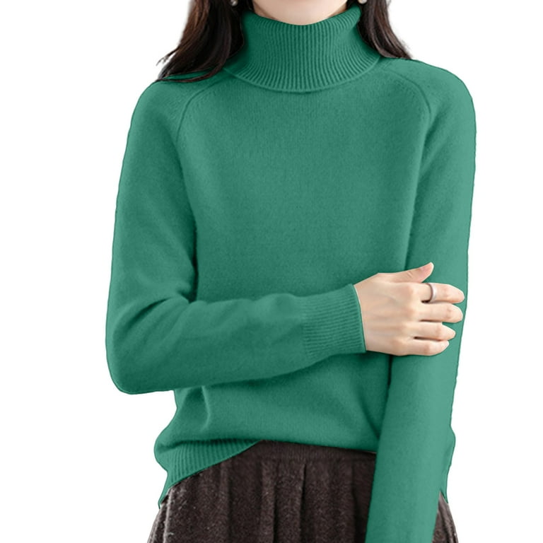 Gkeoshab Sweater Dress Women's Classic-Fit Lightweight Long-Sleeve Turtleneck Sweater Mint Green XXL, Adult Unisex, Size: 2XL