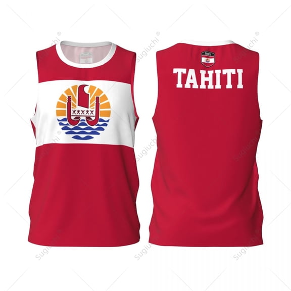 Tahiti flag men basketball sports jersey running fitness multifunction sleeveless tshirt exclusive custom name nunber