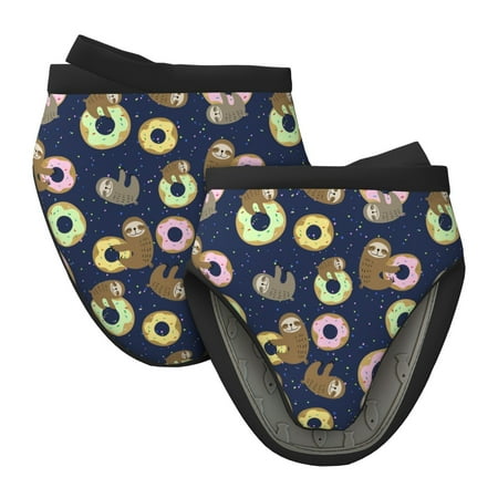 

Vsdgher Sloth with Donuts Non-Slip Mini Oven Mitt Set Short Oven Mitts for Baking Grilling Barbecue Microwave 5.9 x5.9 in