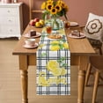 thumbnail image 2 of Summer Lemon Watercolor Table Runner 36 Inches, Geometric Black Line Plaid Bed Runner Dresser Scarves Tabletop for Indoor Outdoor Parties/Ceremony/Banquet, 13"x 36", 2 of 9
