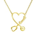 thumbnail image 1 of Two Name Custom Necklace Custom Stainless Steel Name Love Heart Pendant Personalized Stethoscope Heartbeat Name Necklace for Women Valentine's Day Gift, 1 of 5