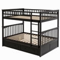thumbnail image 6 of Euroco Full over Full Bunk Bed with Drawers, Convertible into Two Bes, Espresso, 6 of 17
