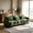 Green + Chenille + 3 Seat, variant on AUU Chenille 3-Seater Modular Sofa with Ergonomic Curve Design & Lumbar Pillow – Soft Supportive Couch, Easy Assembly for Living Room, Office, or Apartment