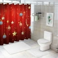 thumbnail image 7 of Fenyluxe Ornaments Stars Garland Pretty Bathroom Shower Curtain Set with Hooks, Christmas Decor 100% Polyester Fiber Shower Curtain for Bathroom, Various Sizes 60x72, 7 of 7