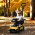 thumbnail image 3 of VOLTZ TOYS Maserati Licensed 3-in-1 Push Car, Toddler Ride-On Stroller with Handle, Music & LED Lights, Yellow, 3 of 6