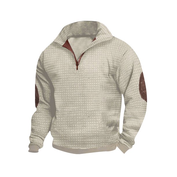 Blusa y camisa de manga larga con cuello alto para hombre, holgada, con cremallera y cuello alto, para hombre