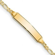 Primal Gold 14 Karat Yellow Gold Figaro Link ID Bracelet