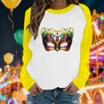 thumbnail image 2 of Byworldtasic Mardi Gras Long-Sleeve T-Shirt for Women Plus Size Raglan Sleeve Carnival Graphic Top, 2 of 6