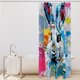 thumbnail image 2 of Cortina de baño impermeable con diseño de conejo y ganchos, cortinas de ducha estampadas para decoración de baño., 2 of 6
