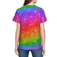thumbnail image 7 of Wukai Colorful Glitter Youth Unisex Short Sleeve T-Shirt for Boys, Girls, Teens, and Kids-Large, 7 of 7