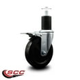 thumbnail image 2 of 5 Inch Soft Rubber Swivel 1-3/4 Inch Expanding Stem Caster Total Lock Brake SCC, 2 of 2