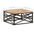 thumbnail image 4 of vidaXL Table Basse 68x68x35 cm Bois de Manguier Massif, 4 of 5