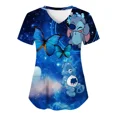thumbnail image 4 of Women's Cartoon 3D Print Scrub Top Quick-Dry Breathable Short Sleeve Sizes S-3XL, 4 of 10