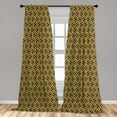thumbnail image 4 of Ambesonne Royal Curtains, Floral Motifs on Dark Back, Pair of 28"x84", Mustard and Charcoal Grey, 4 of 4