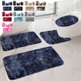 thumbnail image 1 of Juego de 4 alfombrillas de baño PRETXORVE, colores variados, universales, suaves, cómodas, con absorción de agua, antideslizantes, gruesas, lavables a máquina, de fácil secado, color oscuro., 1 of 8