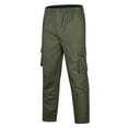 thumbnail image 2 of Cargo Pants Solid Trendy Work Pants for Men Loose Casual Elastic Softy Mens Pants Full Length Training Straight Breathable Daily Hiking Pants Weekly-Deals（Army Green,XL）, 2 of 9