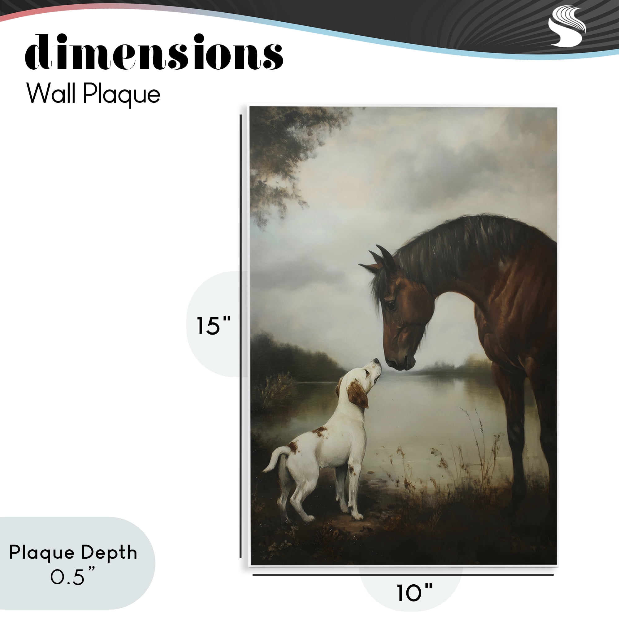 Stupell Industries Hound & Horse Companions Wall Plaque Art, design by Petal Prints Design