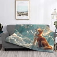 thumbnail image 2 of Fuzoiu Starry Sky Cloud Fox Print Flannel Blanket,Throw Blanket,Flannel Home Decor,Fleece Bed Blankets,Cozy Soft Blanket for Bed, Sofa, Camping, and Travel-40"x30", 2 of 6
