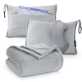 thumbnail image 1 of Manta de viaje Bedsure Airplane Compact con bolsa de almacenamiento gris, 1 of 7