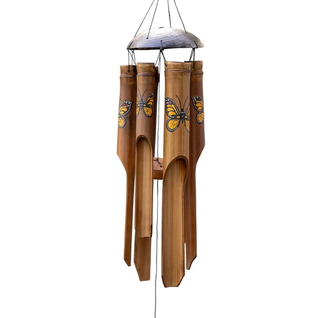 Campana de Viento Cohasset Mariposa Monarca de Bambú 79 cm