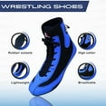 thumbnail image 3 of Professional Boxing Shoes Breathable Wrestling Shoes, Training Shoe for Adult & Youth Men Women Non Slip Rubber Sole Lightweight Boots (Blue & Black, 7), 3 of 6