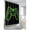 thumbnail image 3 of Shower Curtain Video Games Controller Bathroom Curtains with Hooks, Waterproof Fabric Black Green Gaming Console Bath Shower Curtains Set for Bathroom Bathtubs Decor 36x72 Inch, 3 of 8