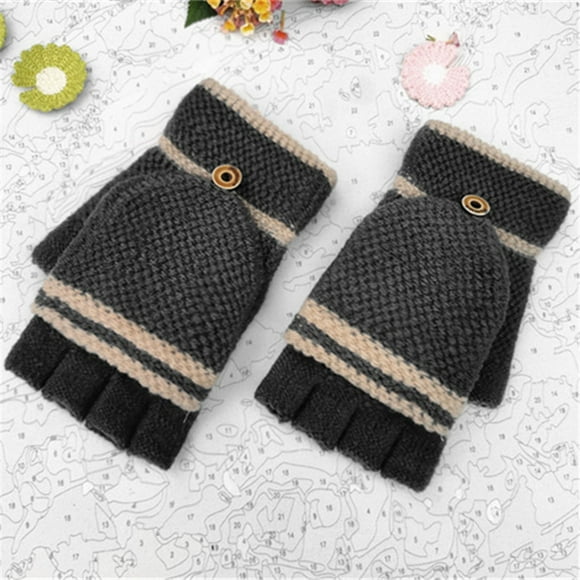 Gloves Mittens Winter Knitted Flip Gloves For Men And Women Adult Style Reverse Cover Warm Gloves Student Wool Korean Style Fashion Gloves Gloves Mittens