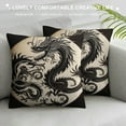 thumbnail image 3 of JEUXUS  Throw Pillows Cover Chinese Silhouette Phoenix Bird Dragon Balance Animals Wildlife Japanese Tattoo Creature Fenix Black Cushion Case  for Fall Home Decor, 3 of 5