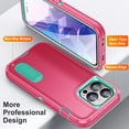 thumbnail image 6 of JTCASES Compatible with iPhone 15 Pro Case Heavy Duty Protective Rugged Phone Case, Full Body Anti-dust Shockproof Drop Proof Armor Durable Cover Case for iPhone 15 Pro 6.1 inch, Rose/Mint, 6 of 10