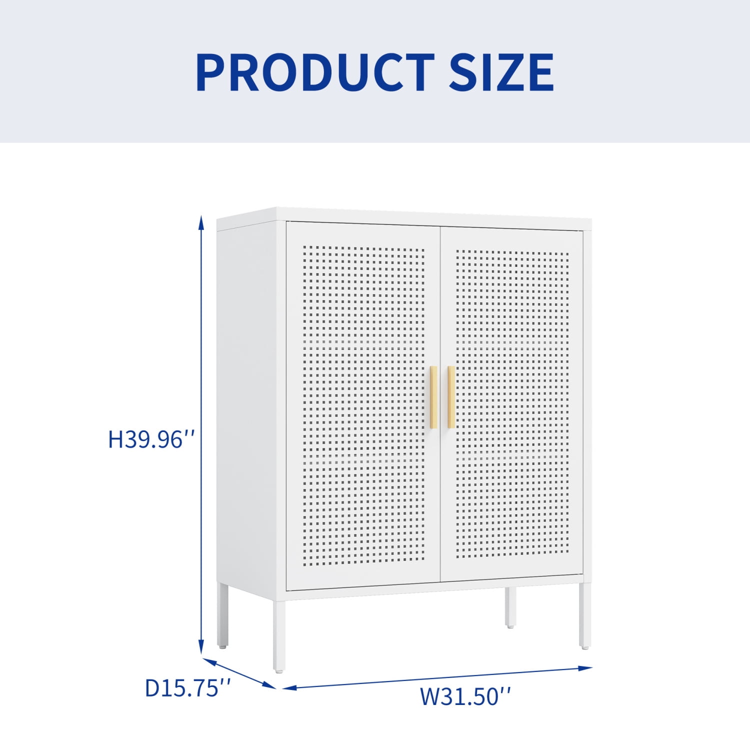Lisonu Heavy-Duty Metal Garage Cabinet, Lockable Steel Storage with 2 Adjustable Shelves for Workshop & Utility Room, 180lb Shelf Capacity, White
