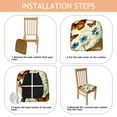 thumbnail image 4 of Pioneer Flower and Butterfly Seat Covers for Dining Room Chairs Set Of 6,Stretch Printed Washable Chair Seat Cover with Elastic Ties and Button,Removable Waterproof Couch Cushion Covers, 4 of 6