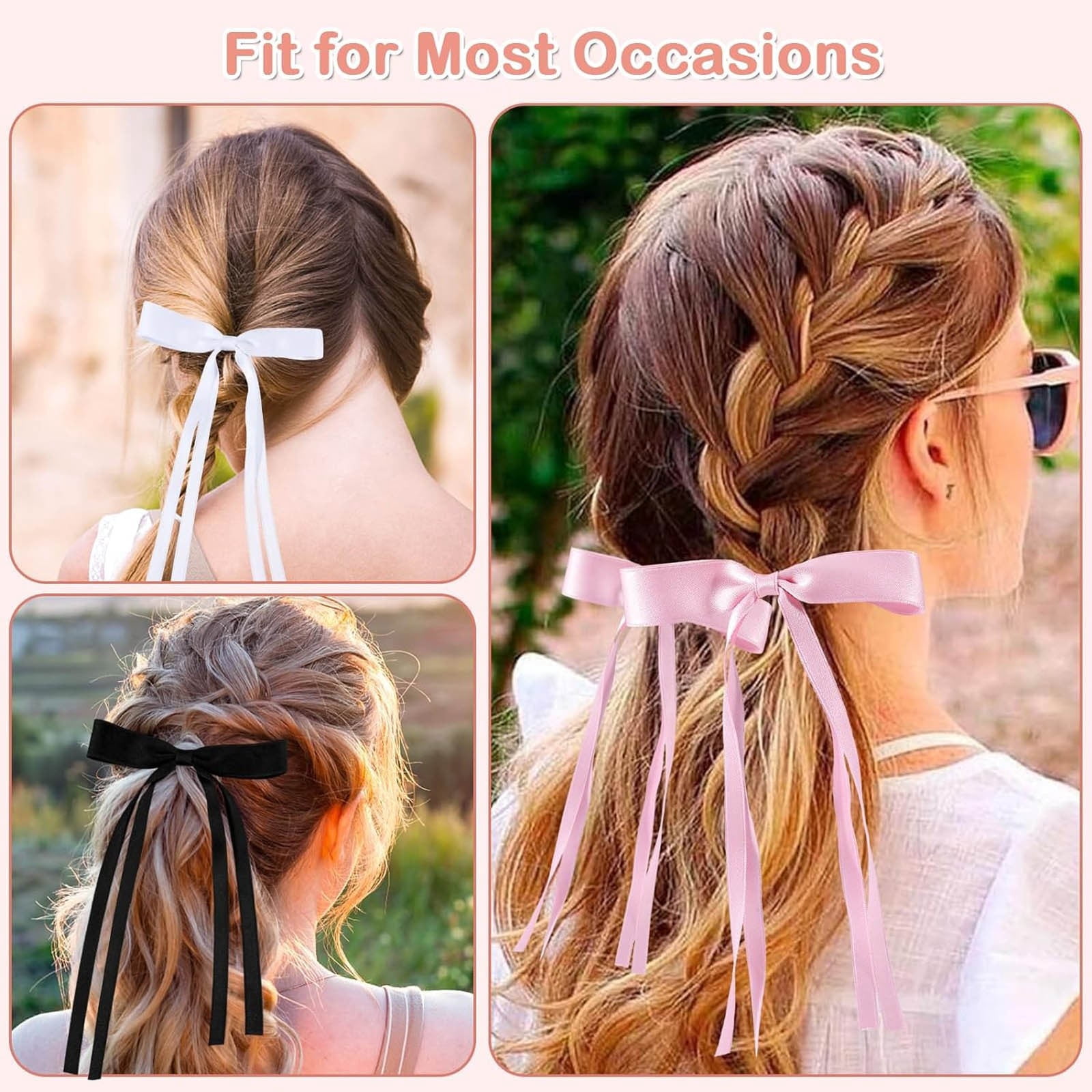 1pcs Hair Clips For Women Tassel Ribbon Bowknot Hair Clips With