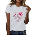 thumbnail image 2 of Njagoc3 Women Lightweight Jersey Knit with Interlocking Hearts Art Unity Crewneck Breast Cancer Shirt for, 2 of 6