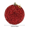thumbnail image 3 of 15 Centimeter Large Red Glitter Christmas Ball Ornament, Sparkly Fluffy Hanging Ball for Christmas Tree, Wreath, Holiday Parties Decoration, 3 of 9