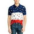 thumbnail image 3 of Men's Classic-Fit Americana Star Mesh Polo Shirt NMlt Medium, 3 of 4