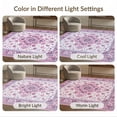 thumbnail image 7 of ODIKA Large Pink Pastel Petals Dotted Scroll Border Ombre Gradient Stain Resistant Low Profile for Dorm Room, Small Living Apartment, 7 of 7
