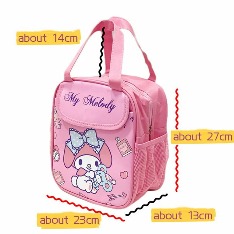 Sanrio Lunch Bag Cinnamoroll Kawaii Cartoon Lunch Bag Portable Oxford Cloth  Waterproof Insulation Bag Large Capacity Bento Bag