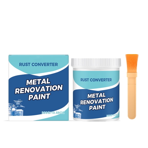 8Oz Rust Converter Paint, Brush-On Metal Primer, Stops Rust On Iron, Steel, Transforms Rust To Black Protective Coating