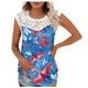 thumbnail image 1 of Camiseta sin mangas de encaje con estampado de mujer Camiseta sin mangas de empalme de cuello redondo Camiseta ligera y cómoda delgada OAVQHLG3B Store lin121212, 1 of 5