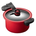 thumbnail image 1 of BUYISI 3.5L Kitchen Vacuum Pressure Soup Pot Non-Stick Microwave Cookware, Stew Pot Red 24cm, 1 of 8