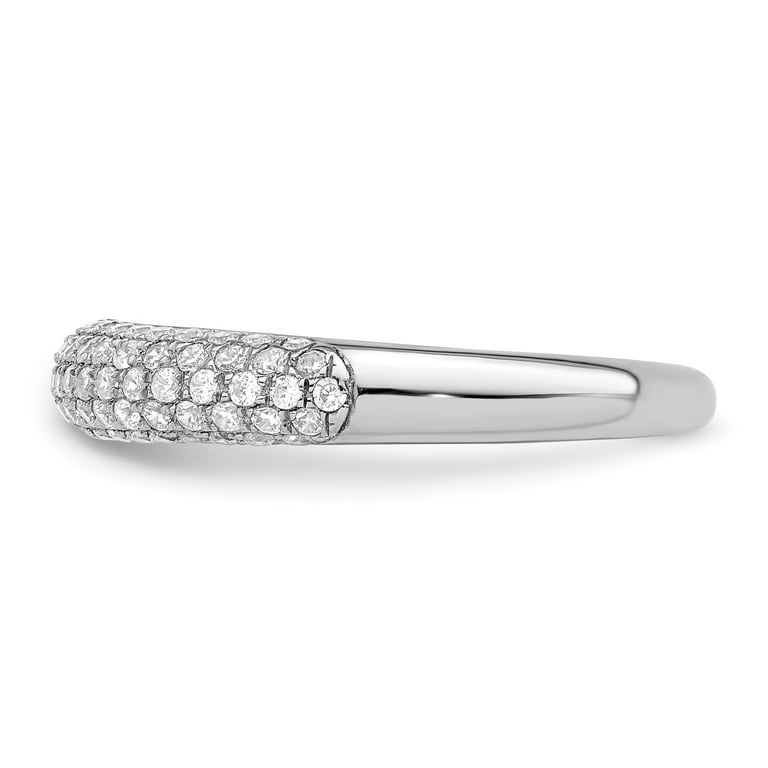 Sterling Silver & CZ Brilliant Embers 3mm Band Sterling Silver & CZ Brilliant Embers 3mm Band