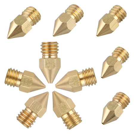10-pack MK8 Extruder Nozzle For 3D Printer CR-10 5 Different Size 0.2mm 0.4mm (Best 3d Printer Nozzle)