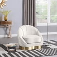 thumbnail image 2 of Pemberly Row Modern / Contemporary Cream Finish Velvet Chair, 2 of 7